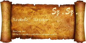 Szabó Szidor névjegykártya
